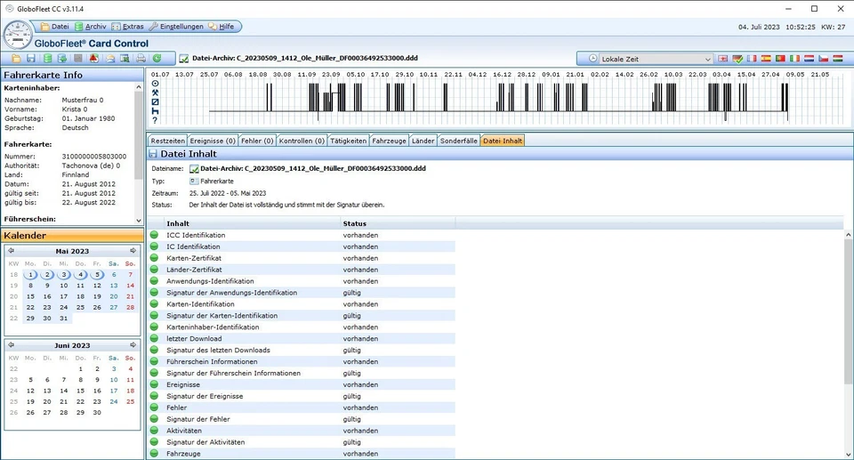 GloboFleet Card Control Software Fahrerkarte digitalem Tachograph USBKey - Bild 3 von 4