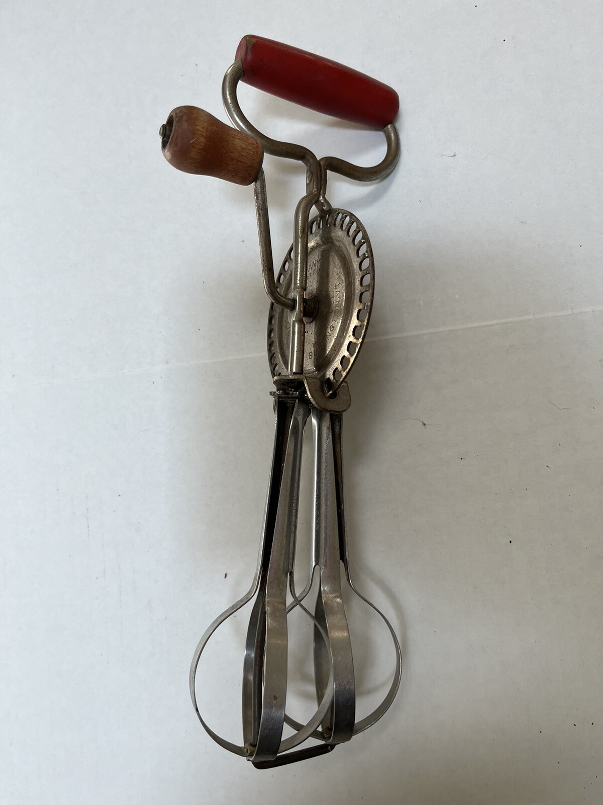 Vintage Red Handled Edlund Company Beater Burlington Vermont 12 Inches