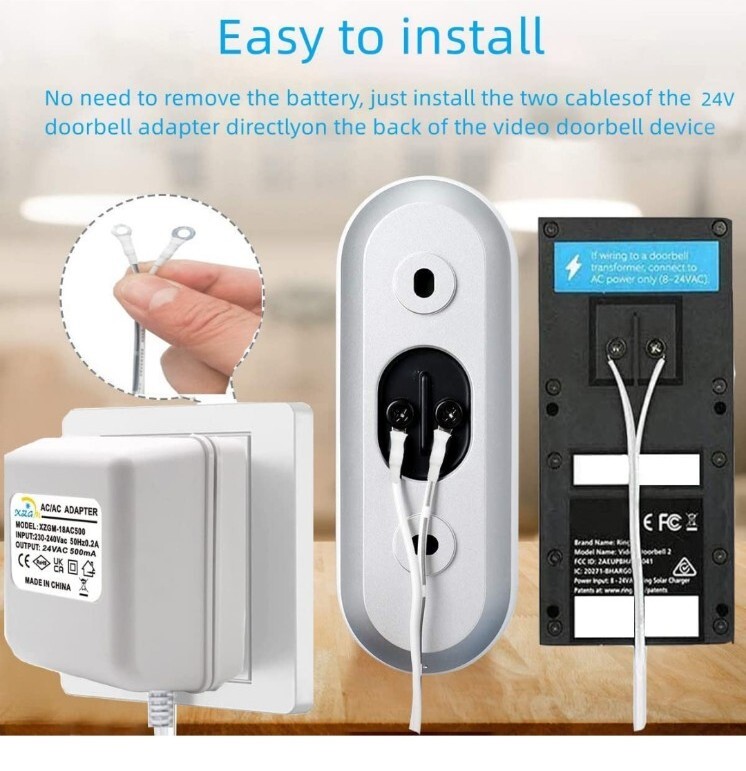 Doorbell Transformer 24V/500mA Supply Power Adapter for Ring Nest Arlo