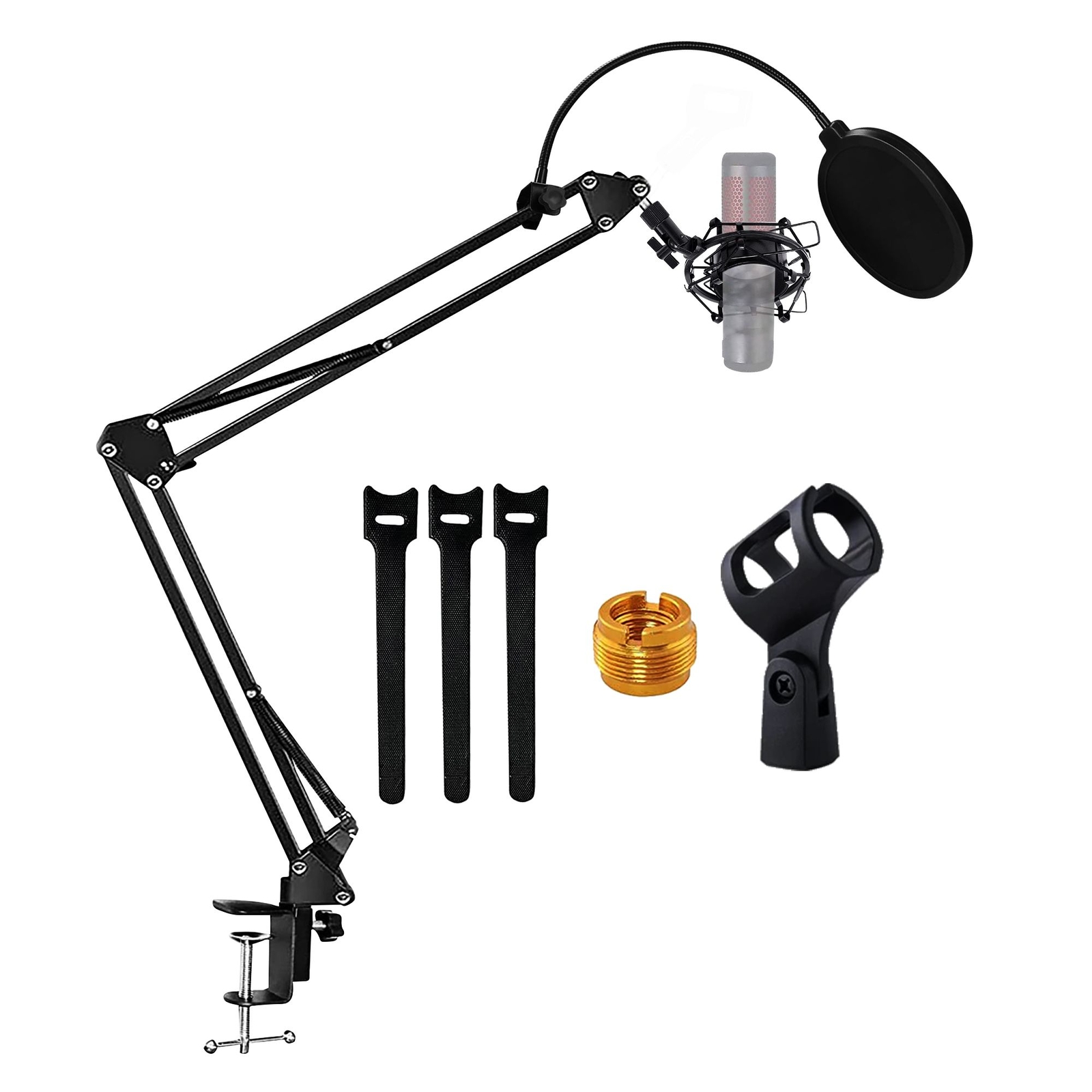 5 Core Microphone Arm Stand Upgraded Adjustable Suspension Boom Scissor Arm Mic
