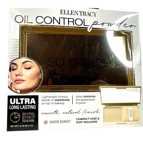 Ellen Tracy Oil Control Powder Sheer Sunset Ultra Long Lasting Compact Case - Picture 2 of 7