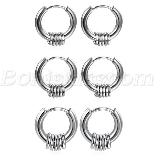 Gold Hoop Earrings Men 2pcs Stainless Steel Hexagon Geometry Mens Womens Hoop Huggie Ear Studs Earrings Gold Earrings Men - Foto 7