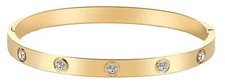 Bracelet 14k gold plated women's men girl Stainless steel bangle