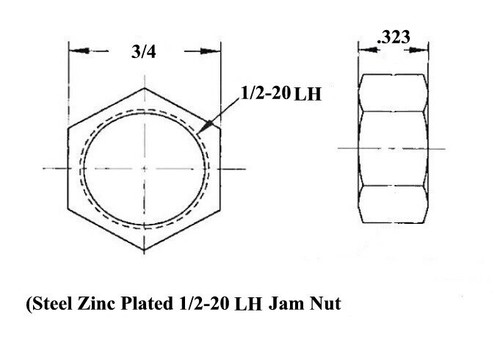 Weld-On Clevis Mount Hardware 1/2 Male LH Chromoly Rod End .065 Bung & Jam Nut - Picture 4 of 4