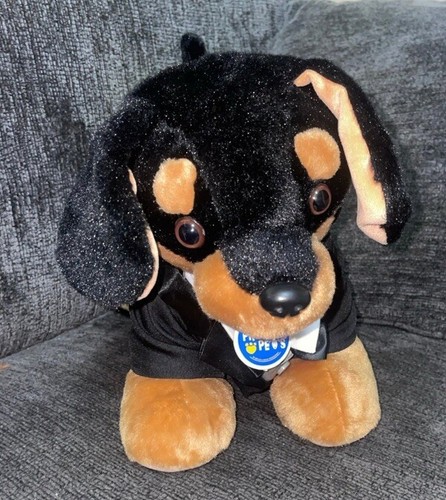 Build A Bear Promise Pets Dachshund Dog Brown Black 14" With Tuxedo suit - Picture 5 of 7
