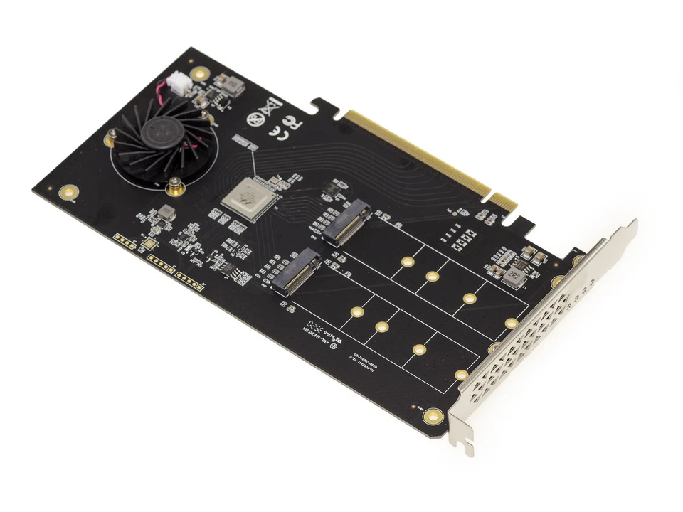 Scheda PCIe 3.1 16x Per 2 SSD M.2 NVMe M Key (M2 NGFF). RAID MATERIALE HARDWARE - Immagine 2 di 4