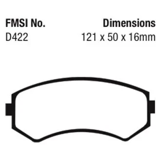 For Nissan 240SX 1989-1996 EBC DP41279R Yellowstuff Front Brake Pads - Image 2 of 3