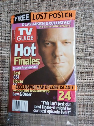 TV Guide April 2005 Lost Poster - Map of Lost Island - Keifer Sutherland - Picture 2 of 5