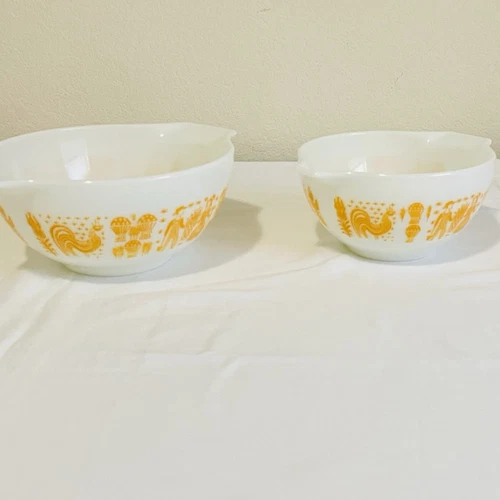 Vintage Pyrex Amish Butterprint Orange Pumpkin #441-#444 RARE! Set - Picture 18 of 23