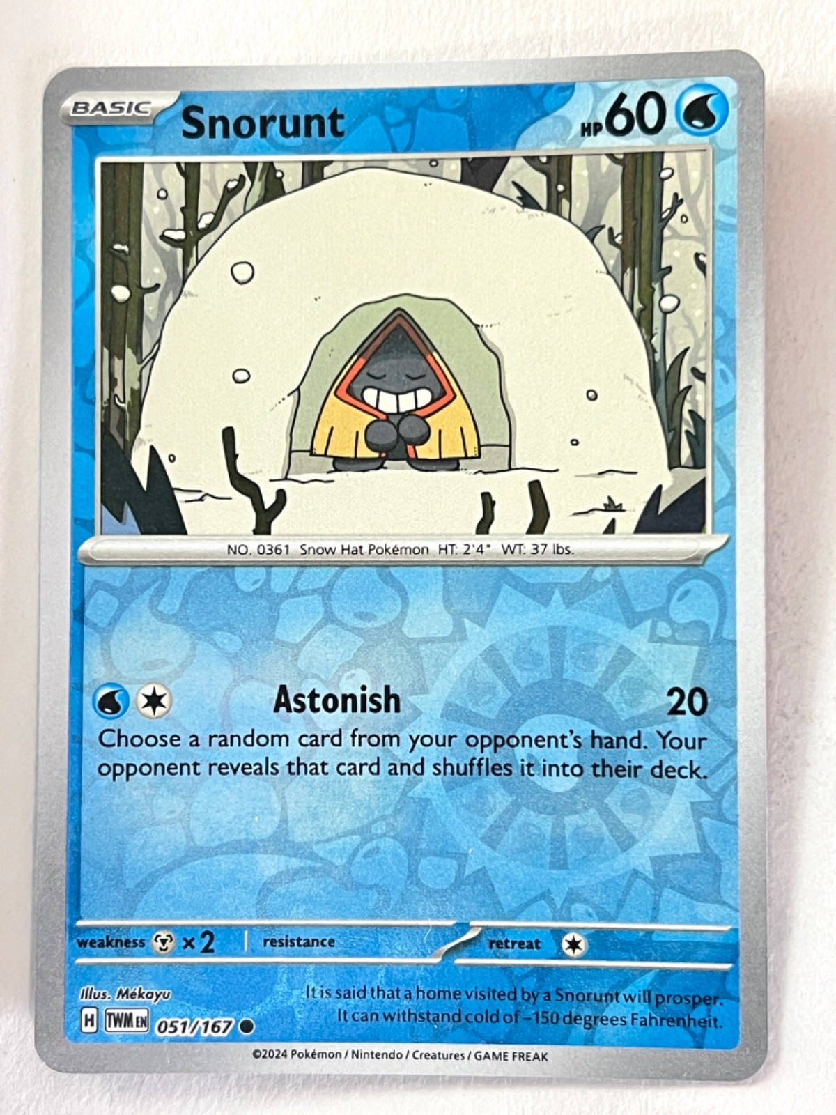 Snorunt 051/167 Reverse Holo Common Twilight Masquerade Pokemon TCG Near Mint NM
