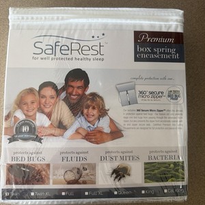 SafeRest Box Spring Encasement Premium Secure Micro Zipper Twin Bed Bug New