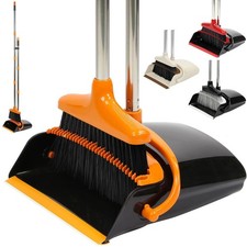 Long Handled Dustpan and Brush Set Strong Metal Handle Dust Pan & Broom Sweeper