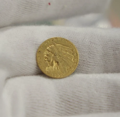 1908 US 2 1/2 Indian Gold Piece (Cleaned) XF