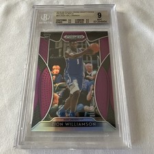 2019 PANINI PRIZM DRAFT PICKS PURPLE PRIZM #64 ZION WILLIAMSON ROOKIE RC BGS 9