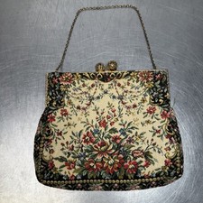 Vintage Walborg French Tapestry Evening Bag Kiss Lock Clutch