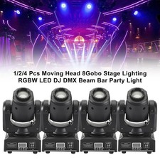 1/2/4 Pcs Moving Head 8Gobo Stage Lighting RGBW LED DJ DMX Beam Bar Light