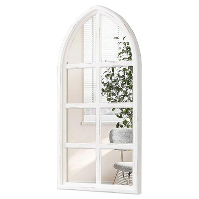 Rustic Arched Window Mirrors for Wall Decor Living Room 18 X 36 Inch, Hanging...