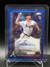 Spencer Schwellenbach 2025 Topps Chrome Blue Refractor Rookie Auto #64/150
