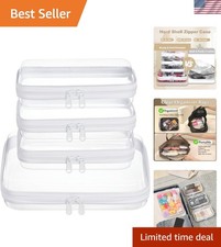 Clear Zipper Pouch Set - 4 Durable Hard Shell Cases for Ultimate Travel Storage