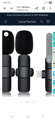 Moman Wireless Lavalier Microphone Clip on for Video Recording for Lightning