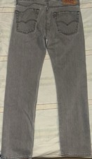 Levis 501 Original Fit Jeans Mens W31 L30 Gray Straight Leg Button Fly Denim