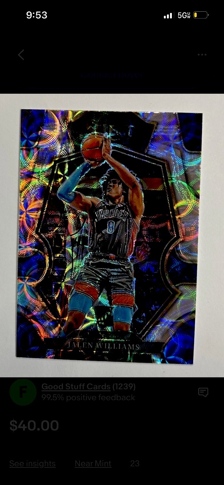 2022-23 Panini Select - Concourse Jalen Williams #90 Scope Prizm (RC)