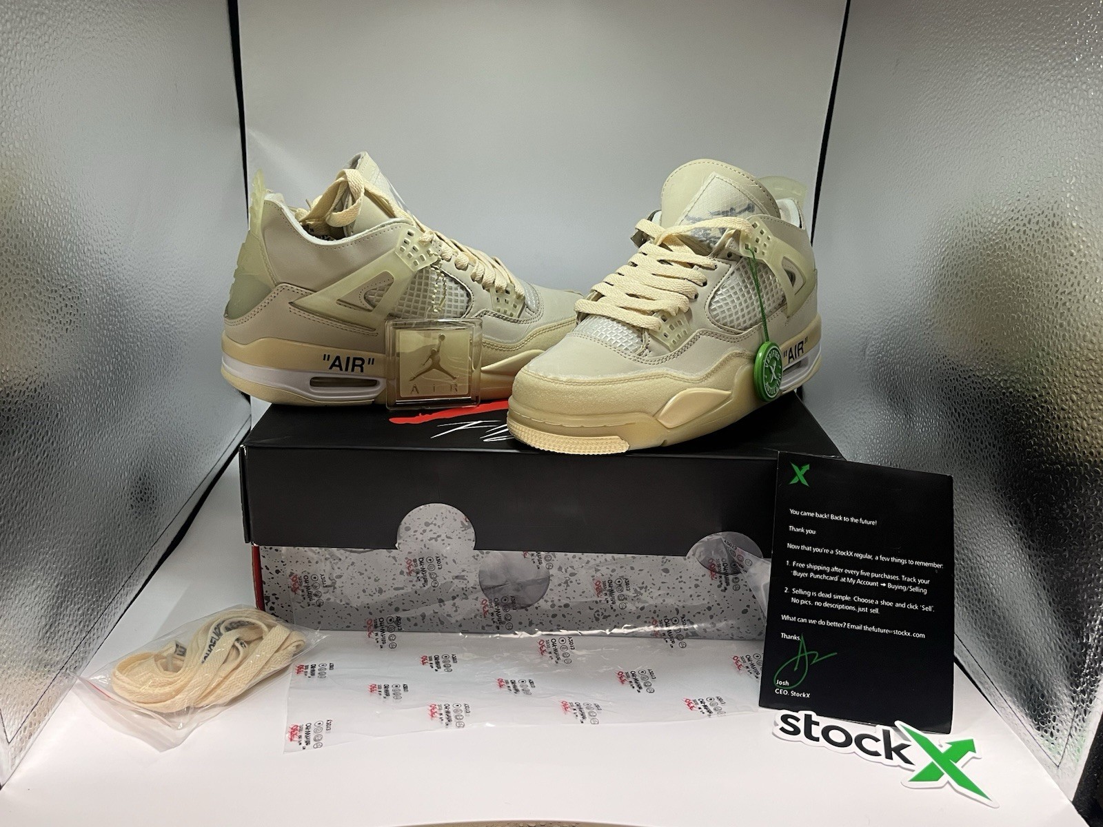 OFF WHITE X NIKE ✅✅Nike Air Jordan 4 Retro SP x Off White "Sail" Taglia 7M e 8.5W CV9388 100 ✅✅