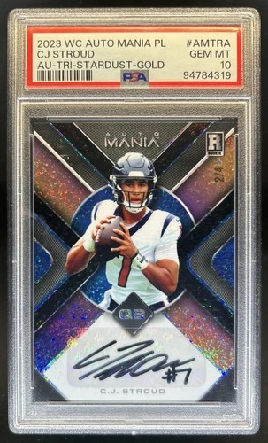 2023 Wild Card Automania C.J. Stroud Triangle Stardust Gold RC Auto #/4 PSA 10