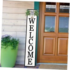 Welcome Sign for Front Porch Standing 45"X9" Large 45L" x 9W" Welcome Black 