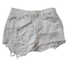 Garage Women's White Denim High-Rise Festival Shorts Size 3