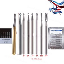 5-50*Dental Carbide Oral Surgical Round Burs FG2 4 8 Long Surgery Friction Grip