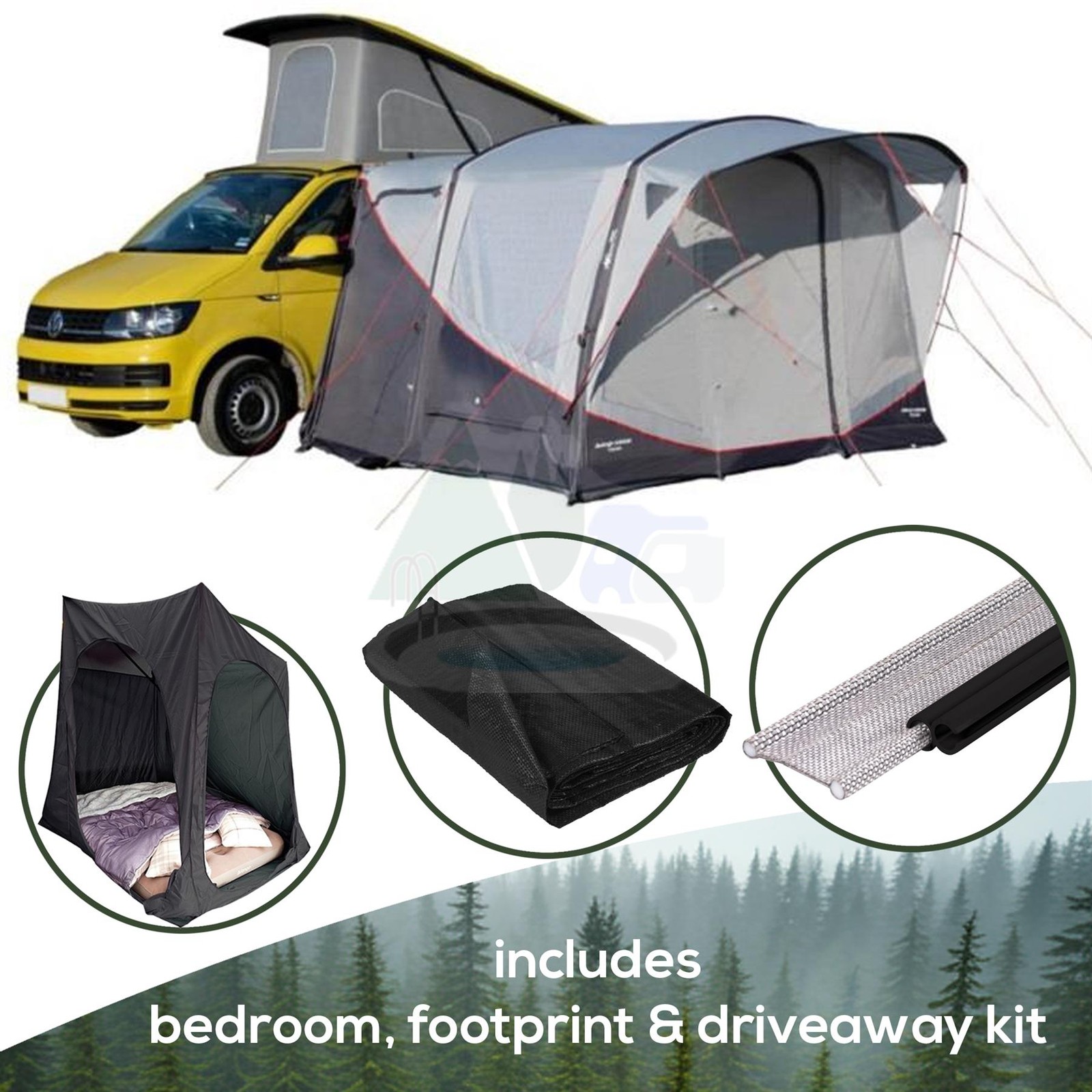 VANGO TOLGA DRIVEAWAY AIR AWNING FOOTPRINT & BEDROOM VW T4 T5 T6 CAMPERVAN