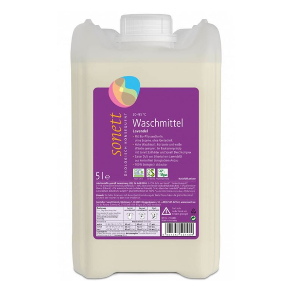 (5,80 Eur/L) Sonett Waschmittel FlüSsig Lavendel, 5L, Biologisch Abbaubar-image