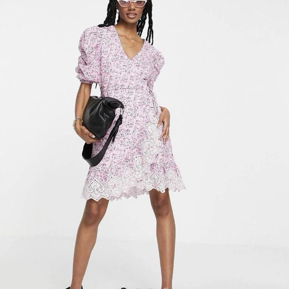 river island midi dress with ruffle detail in pink floral Topshop ruffle midi slip dress in pink abstract floral