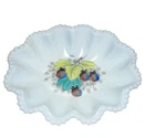 Vintage Dish Westmoreland Beaded Edge Milk Glass Crimp Fruit Berry