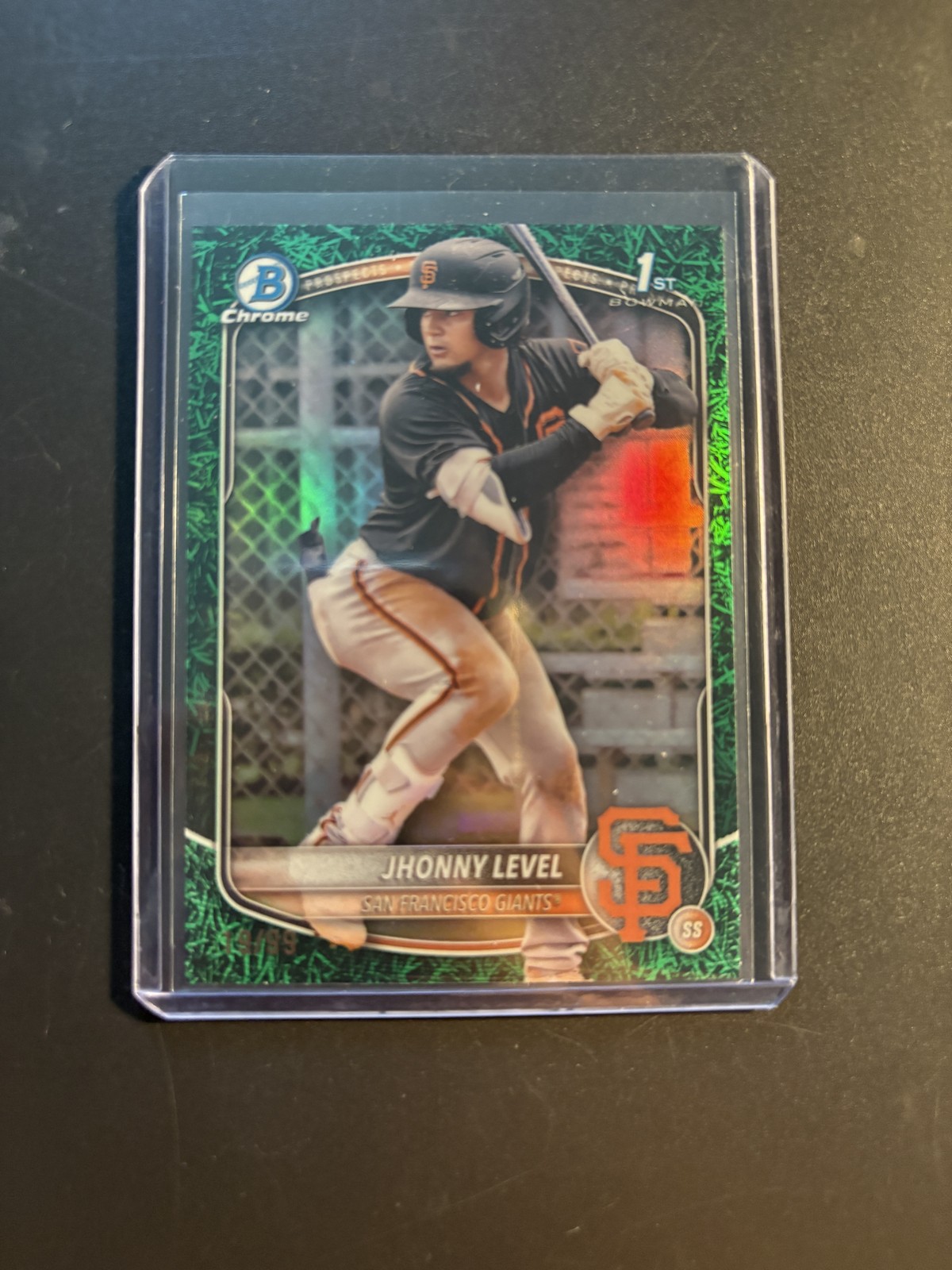 2025 Bowman #BCP-147 Jhonny Level Chrome Prospects Green Grass Refractor #/99