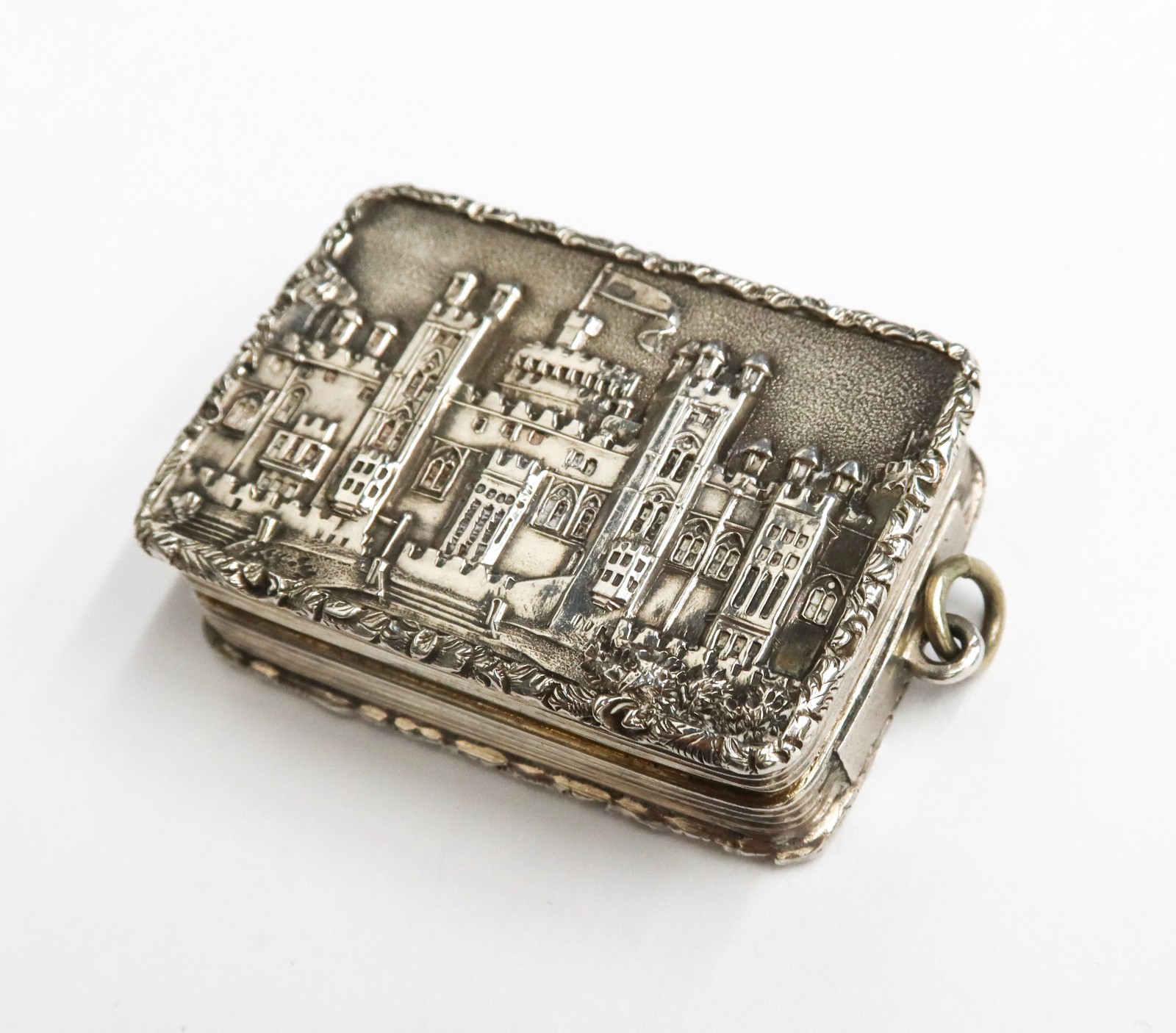 Nathaniel Mills Birmingham Engraved Vinaigrette Box of Windsor Castle 1839