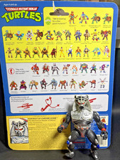 Vintage 1991 TMNT Chrome Dome Near Complete Figure w Accessories & Cardback
