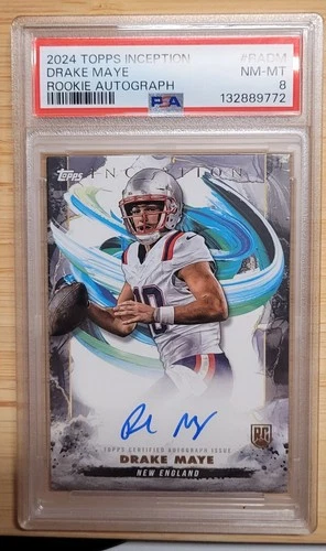 2024 Topps Inception - Rookie Autographs Drake Maye #RA-DM (AU, RC) PSA 8