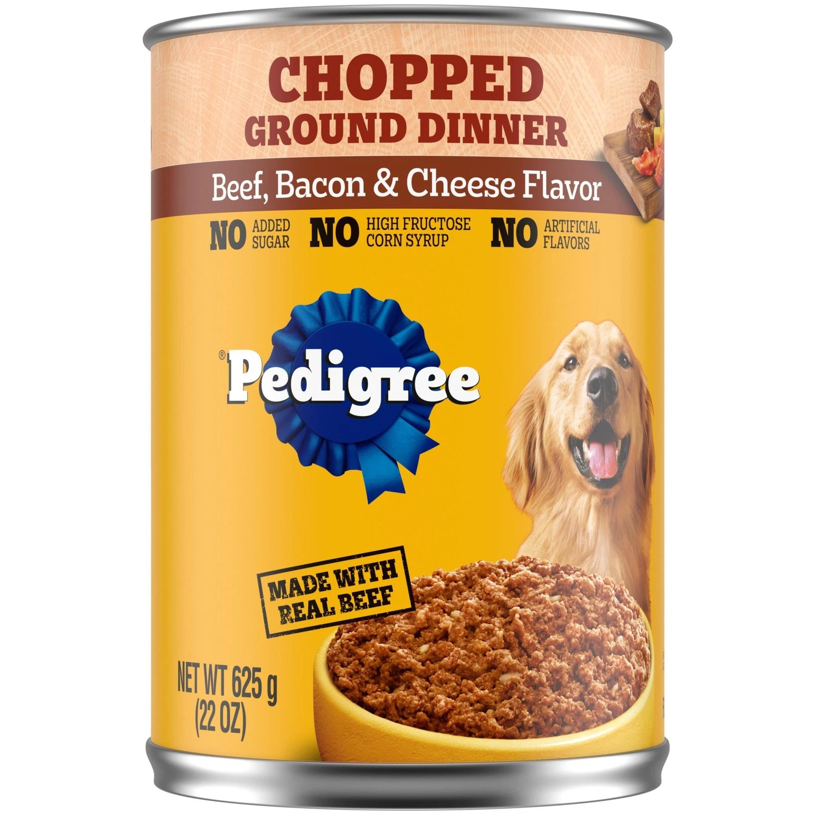PEDIGREE Chopped Ground Dinner Adult Canned Soft Wet Meaty Dog Food Beef, Bacon