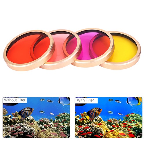 Jsr Junestar 4 Colors Waterproof Diving Lens Filter Underwater Case Cover Kit F - Picture 8 of 14
