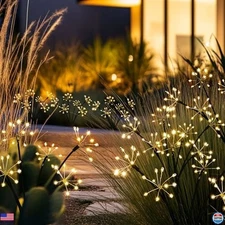 Solar Garden Lights - 6 Pack Warm White Waterproof Outdoor Decor for Yard &