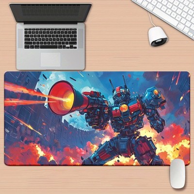 40*90cm1pc XXL Gaming Mouse Pad with Vibrant Robot Battle Scene-HD Printed D