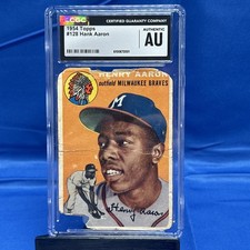1954 Topps Hank Aaron #128 RC Rookie CGC AU Authentic Poor Condition