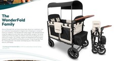 WONDERFOLD W4 Luxe Stroller Wagon 4 Seater - Collapsible Wagon Stroller with S