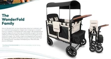 WONDERFOLD W4 Luxe Stroller Wagon (4 Seater) - Collapsible Wagon Stroller with S