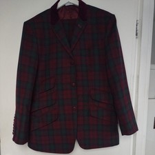 mod suit,skinhead suit Burgundy Green Check suit 3-2 pocket 40 chest 34 waist