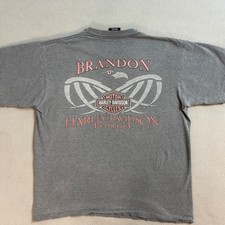 Vintage Harley Davidson Florida Brandon T Shirt Mens Large Distressed Grunge