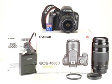 Canon EOS 4000D DSLR & 18-55mm III & EF 75-300mm Dual Zoom Lens Kit 3,420 Shots