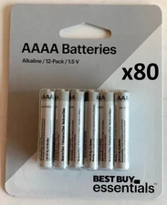 960 NEW Best Buy Essentials AAAA Alkaline 1.5V Batteries 2026 E96 LR61 80-PACK